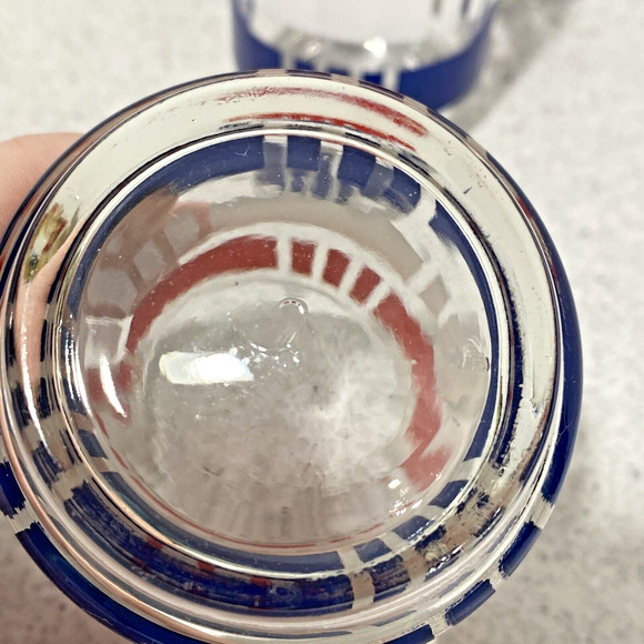 Vintage Libbey Glasses (4) Red White & Blue Americana Mod Stripes Patriotic Set - Picture 6 of 9